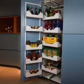 Coluna Alta Deslizante 10 Bandejas 50,5x35x144cm Branca Embutir Masutti Copat